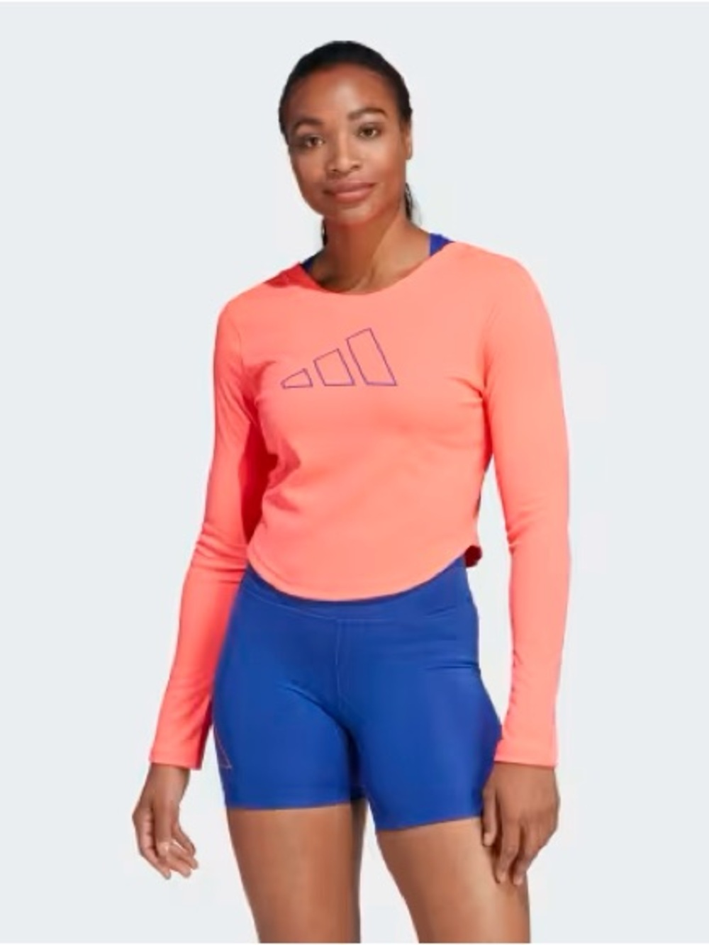 Adidas Large Hyperbright Training Long Sleeve Tee Women’s Slim Fit Workout Top